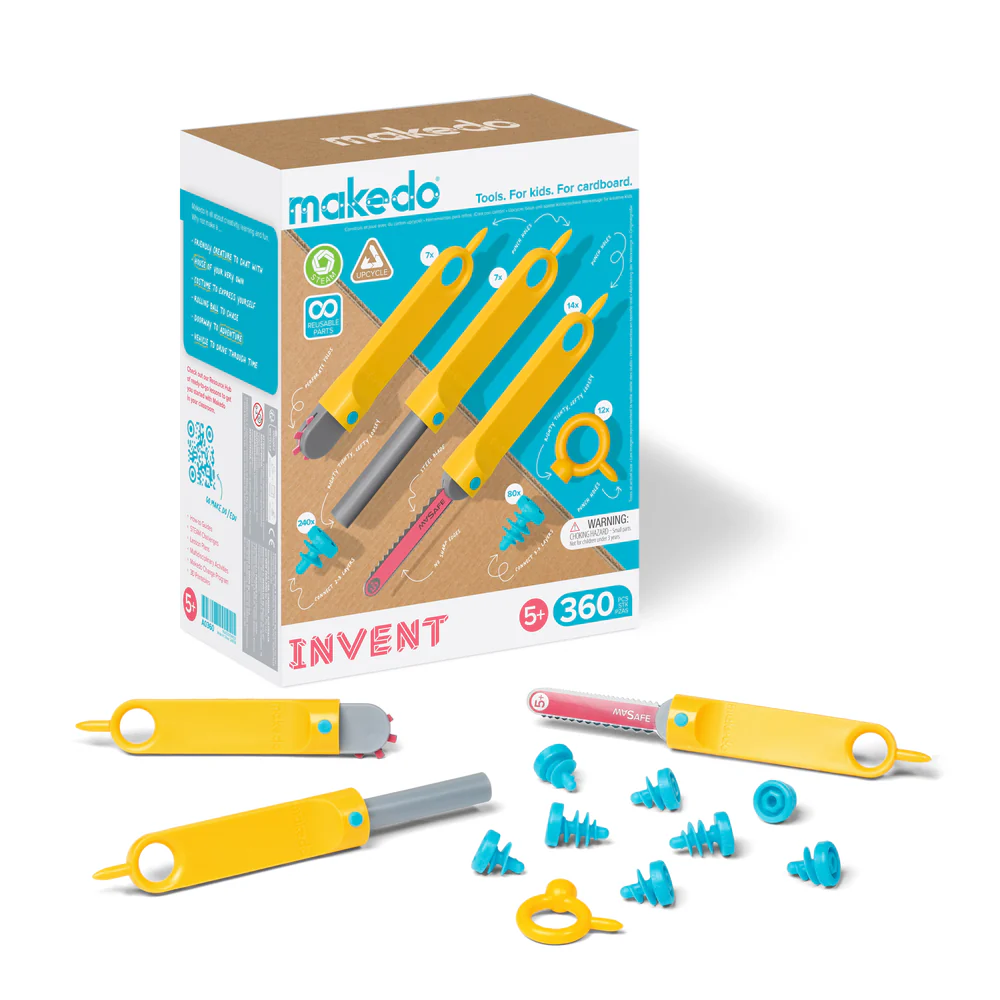153020-aa Makedo INVENT cardboard construction kit box and tools