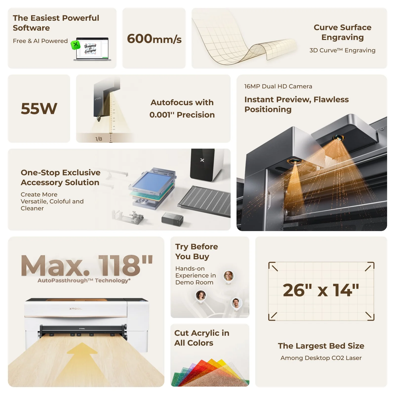 166092-j xTool P2S Laser Cutter All in One Education Bundle, photo 2