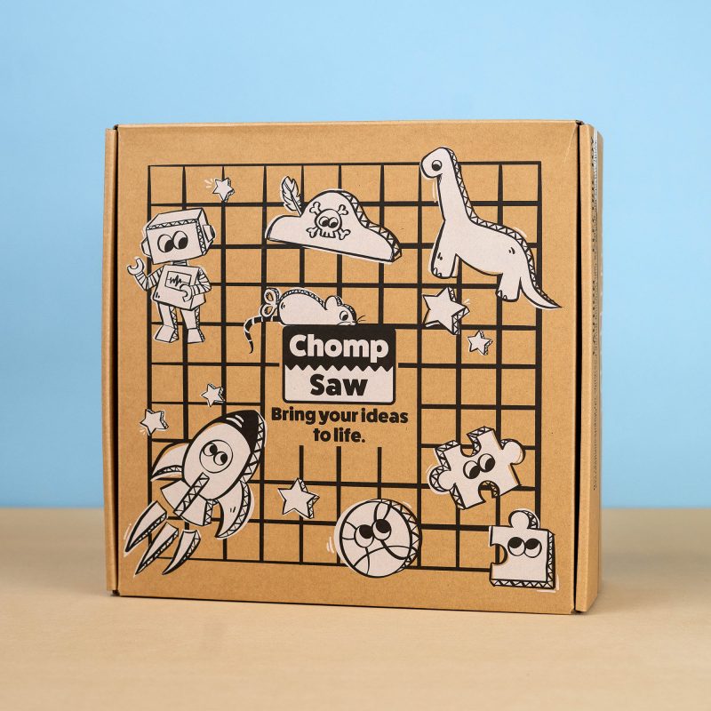 ChompSaw box art with the Chomp Saw logo