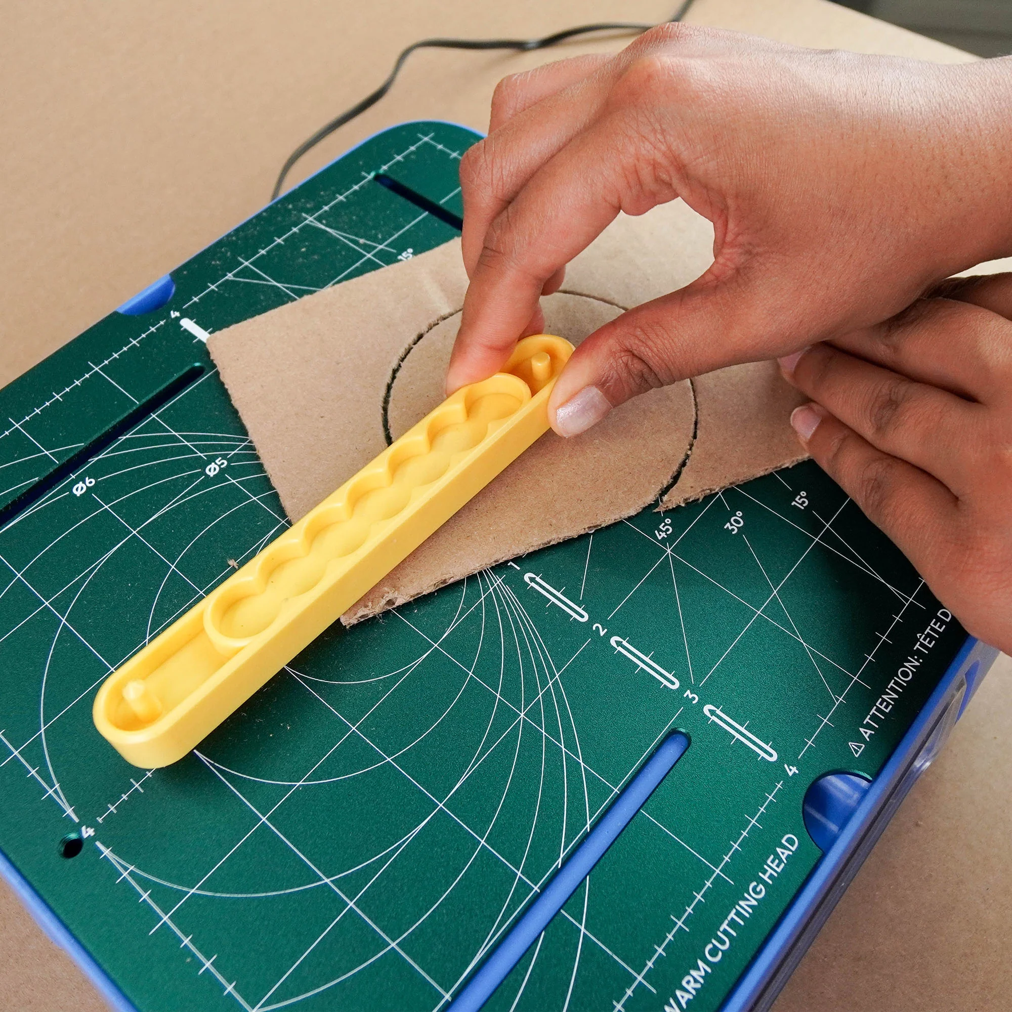Circle_Guide_Demo ChompSaw circle guide cutting a cardboard circle