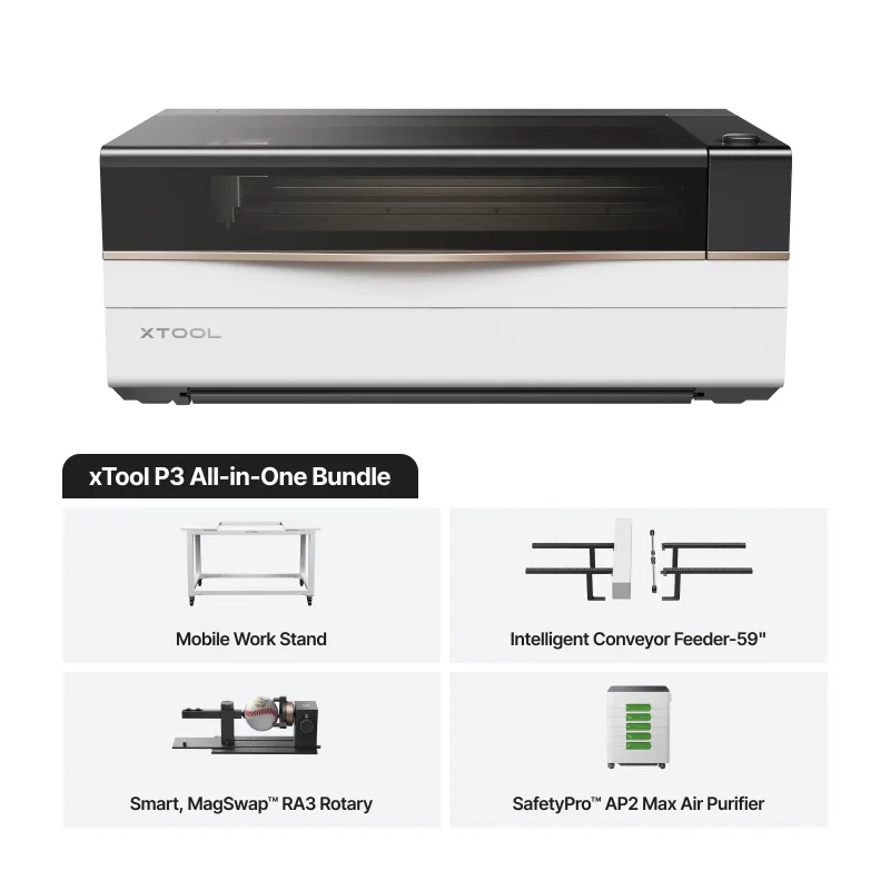 xTool P3 80W CO2 Laser Cutter All In One Bundle