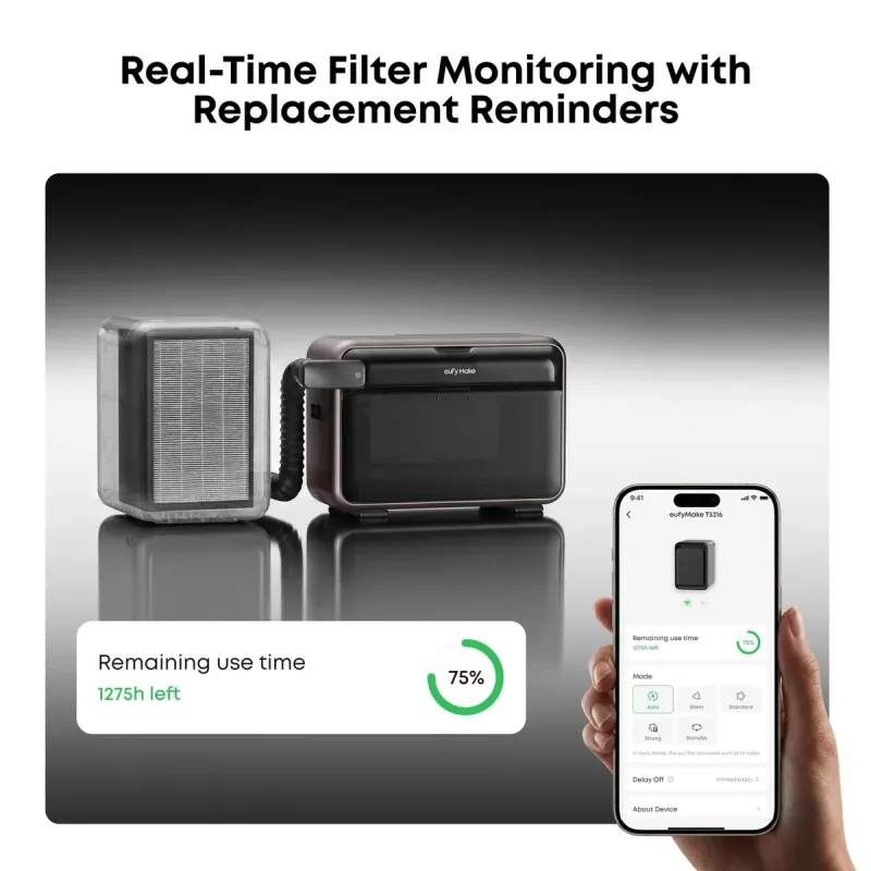 eufyMake Purifier P1 filter life shown in the app